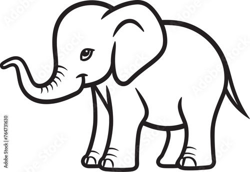 Regal Pachyderm Vector Graphics Capturing the Regal Presence of an Elephant Elephant Icon Iconic Elephant Representation in Vector Illustration