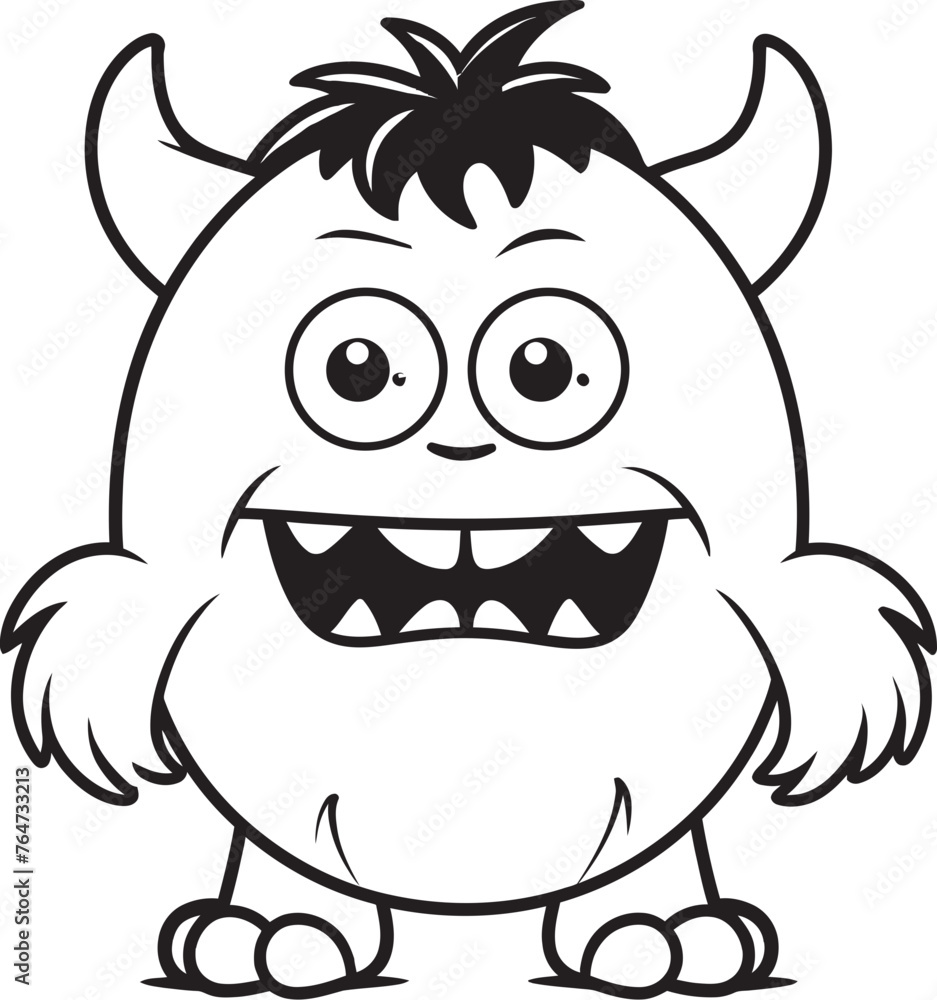 Cheerful Monster Crew Vector Logo and Graphics for Cute Characters Sweet Monster Symphony Vector Icon and Design Ensemble