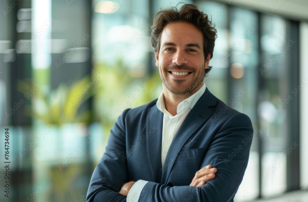 Smiling businessman in the office. Portrait of a happy business owner or entrepreneur in a suit. Smiling businessman in the office. Portrait of a happy business owner or entrepreneur in a suit.