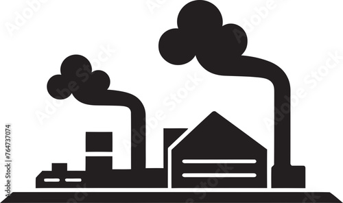 Factory Fallout Vector Graphics and Icons Reflecting Air Pollution Impacts Industrial Blight Vector Logo and Design Embodying Air Pollution Effects