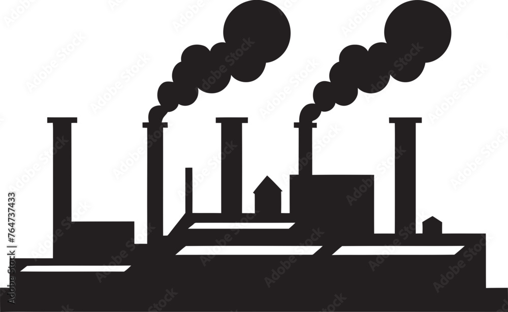 Factory Fumes Vector Graphics and Icons Embodying Industrial Pollution Chemical Contamination Vector Logo and Design Reflecting Factory Air Pollution
