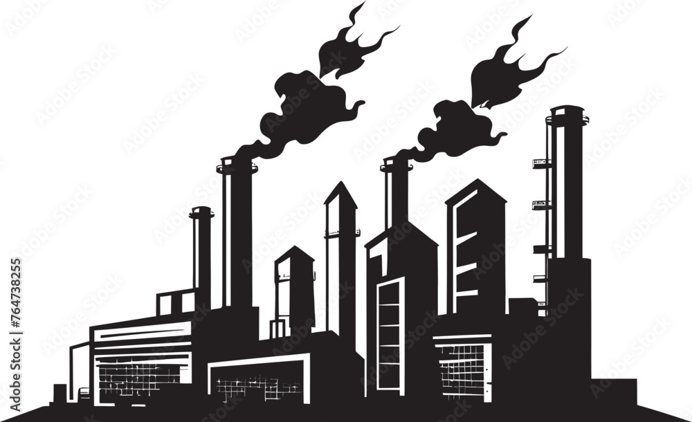 Polluted Perspectives Factory Air Pollution Vector Graphics Compilation Clouded Futures Vector Design and Icon Assortment