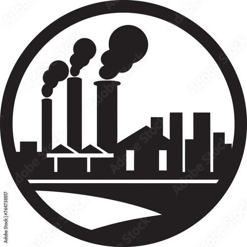 Toxic Trailblazers Vector Graphics and Icons Illustrating Air Contamination Emission Evolution Vector Logo and Design Showcasing Factory Emissions