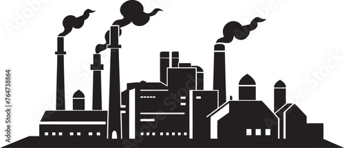 Polluted Progression Vector Logo and Design Representing Factory Air Pollution Factory Fumes Vector Graphics and Icons Illustrating Air Quality Deterioration