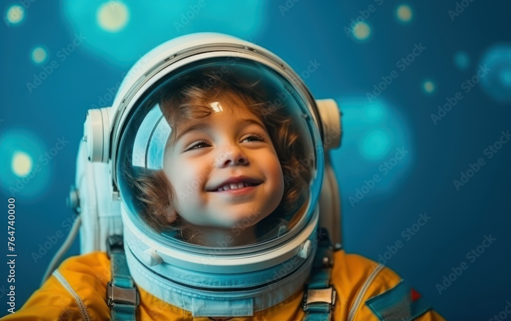 A little kid in an astronaut costume A little kid in an astronaut costume
