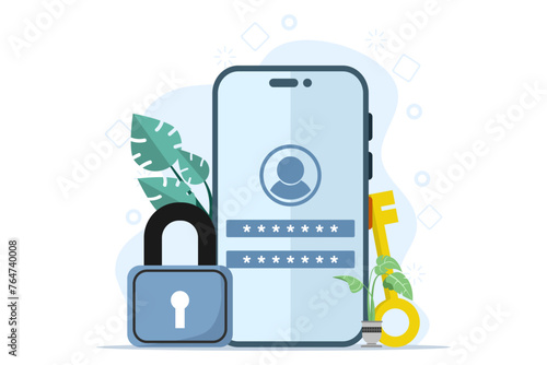 concept of personal data security, online cyber data security, data management and data protection from hacker attacks and padlock icon, internet technology network. flat vector illustration.