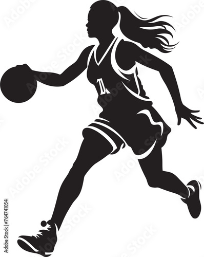 Dunk Dynamo Female Basketball Player Dunk Vector Illustration Basket Bombshell Vector Graphics Featuring Female Players Dunk