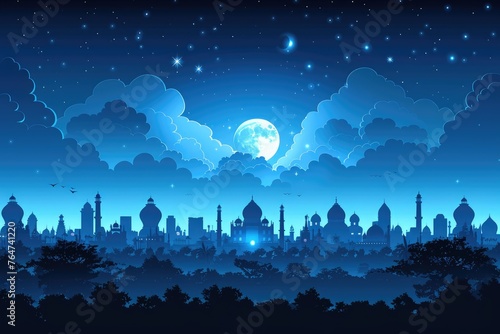 ramadan decoration and islamic vibes greeting card background