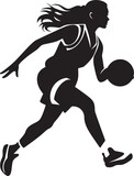 Dunk Dynamo Vector Graphics of a Female Basketball Player Going for a Dunk Hoop Hero Vector Logo and Design Illustrating a Female Basketball Players Dunk