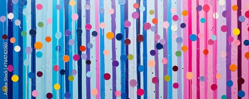 line of dots on the wall in the style of color stripes pattern design background