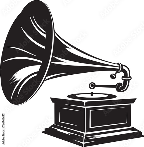 Vintage Vinyl Gramophone Vector Emblem Retro Reverie Vector Gramophone Logo and Design