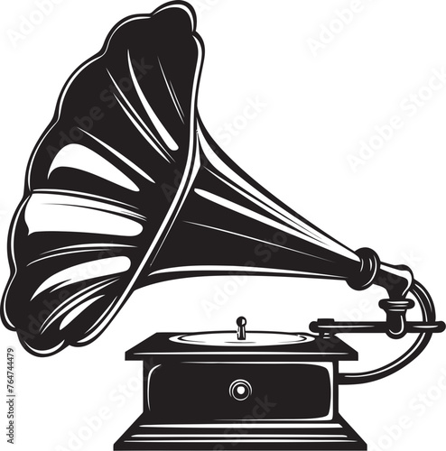Retro Reverie Vector Gramophone Logo and Design Melodic Mosaics Gramophone Vector Icon and Graphics