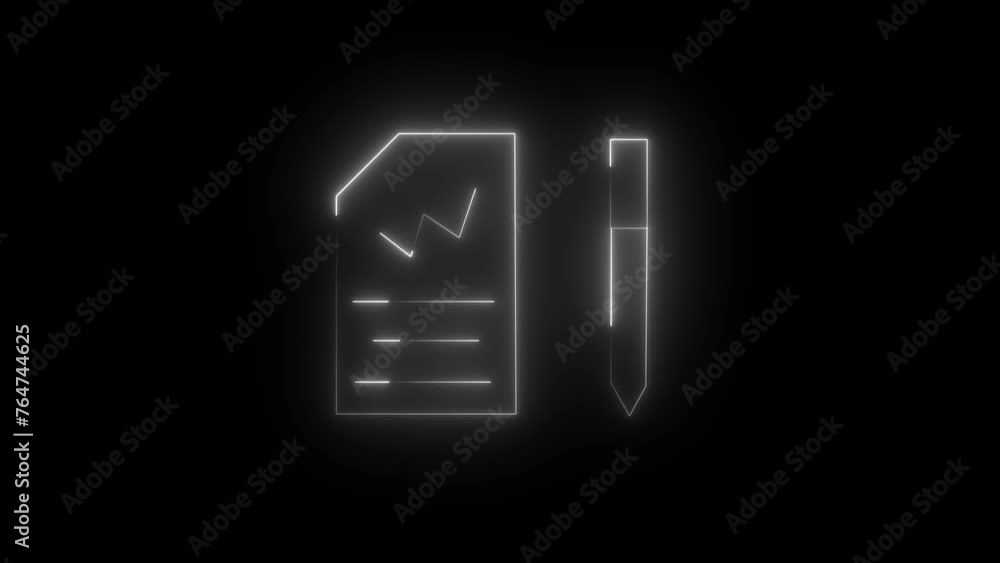 Animated Icon data analytic document notes signature Animated Icon data analytic document notes signature