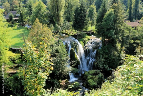 Waterfall in the old mill village Rastoke, Slunj,  Croatia #764747465