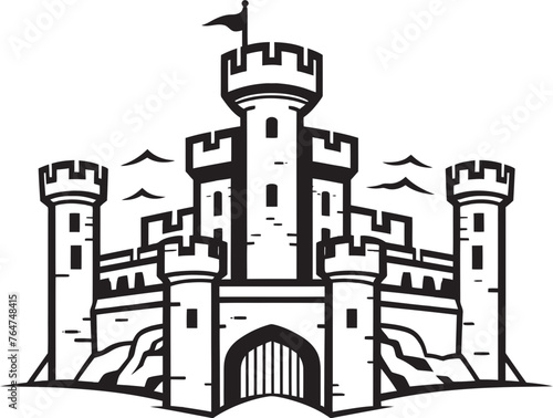 Turret Treasures Castle Emblem Vector Art Royal Residence Medieval Castle Vector Icon
