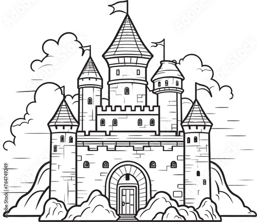 Royal Residence Medieval Castle Vector Icon Fortress Foundations Vector Design of Castle