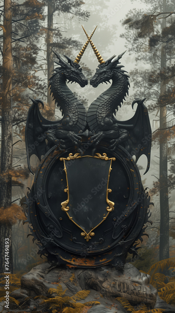 heraldic coat of arms - crest - logo - seal - generative ai