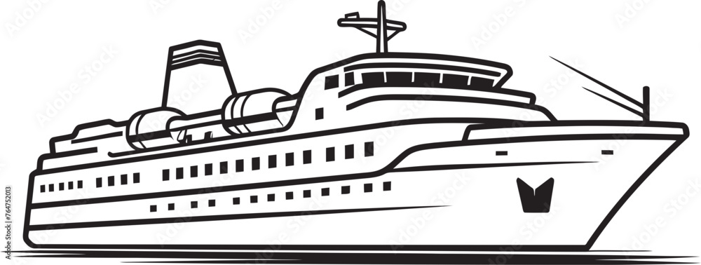 Rhythmic Rigging Vector Ship Design for Musicians Serenade Skipper Musical Artist Ship Emblematic Design