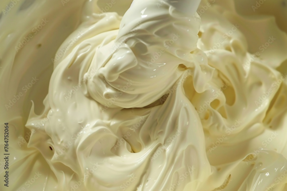 Mixing whey protein into Greek yogurt creating a creamy muscle building dessert Mixing whey protein into Greek yogurt creating a creamy muscle building dessert