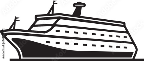 Crescendo Cruiser Ship Logo Reflecting Musicians Artistry Tuneful Trawler Musician Ship Icon with Artistic Flair