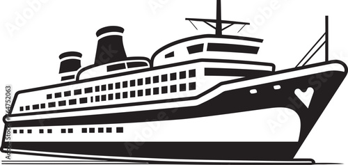 Harmony Horizon Ship Icon with Musical Influence Rhythmic Rudder Vector Ship Design for Musicians
