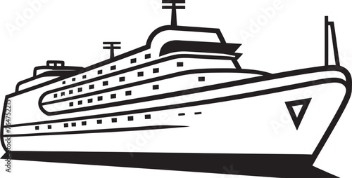 Rhythmic Reflections Ship Emblem for Musician Artists Serenade Seafaring Musical Ship Design and Logo