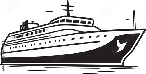 Harmony Hull Vector Ship Icon with Musical Touch Rhythmic Reflections Ship Emblem for Musician Artists