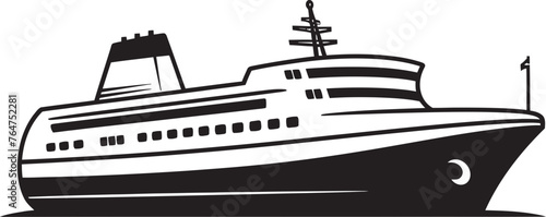 Rhythmic Odyssey Iconic Ship Logo for Musicians Serenade Seafarer Musician Artist Ship Vector Icon