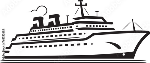 Tuneful Transit Vector Ship Emblem for Musicians Harmony Hull Ship Icon Reflecting Musical Artistry