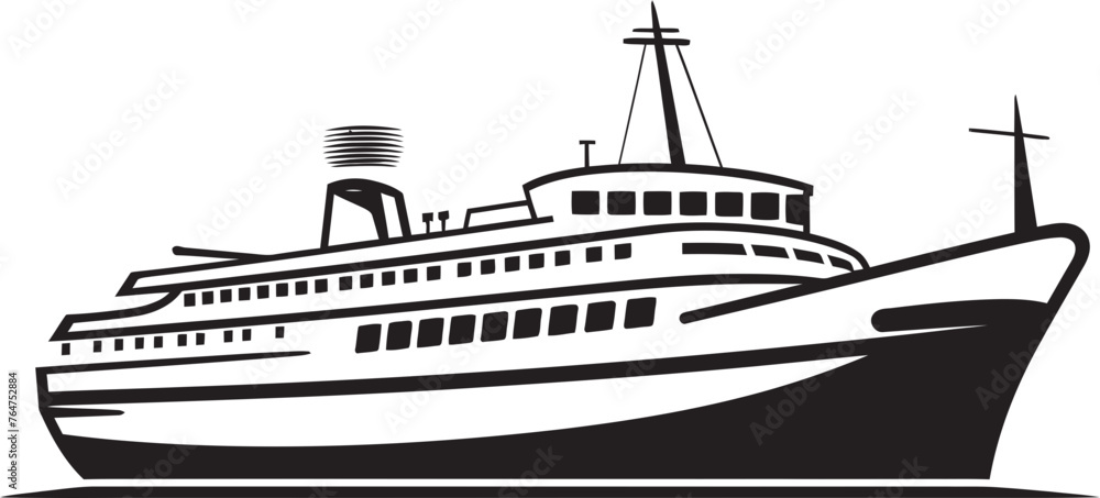 Melody Mariner Musical Artist Ship Iconic Vector Tuneful Tides Ship Logo Reflecting Musicians Artistry