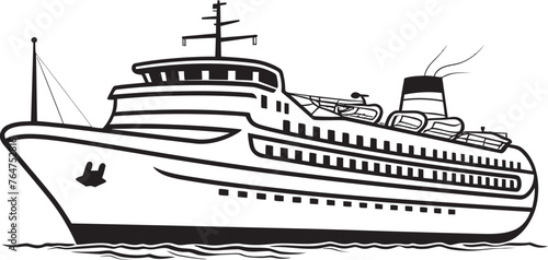 Melodic Maritime Vector Ship Emblem for Artists Rhythmic Reflections Ship Logo for Musician Artists