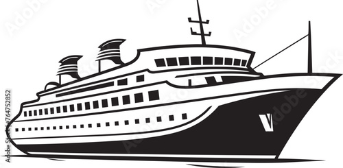 Serenade Seafaring Musical Ship Design with Artistic Flair Melodic Maritime Vector Ship Emblem for Artists