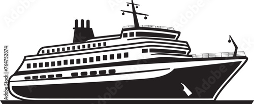 Serenade Skies Ship Logo Embodied with Melody Harmonic Havens Vector Ship Emblem for Musician Artists