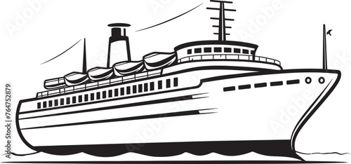 Harmonic Havens Vector Ship Emblem for Musician Artists Crescendo Cruiser Ship Design with Musical Influence