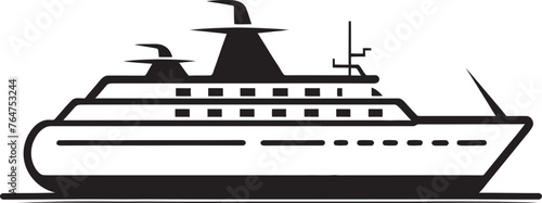 Acoustic Odyssey Musical Artist Ship Emblematic Design Serenade Seafaring Ship Logo with Harmonic Touch