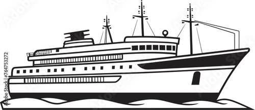 Harmony Hull Ship Design Infused with Melody Symphonic Sailing Vector Ship Icon for Musicians