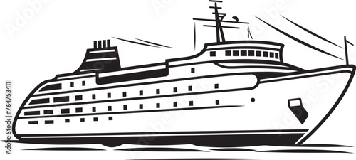 Melody Mariner Vector Ship Logo Infused with Harmony Tuneful Tides Musician Ship Emblematic Icon