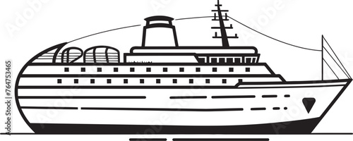 Serenade Seafaring Ship Logo with Harmonic Touch Melodic Maritime Musician Ship Emblematic Icon