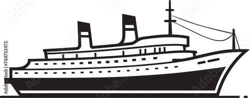Melodic Maritime Vector Ship Emblem with Melodic Touch Serenade Stern Ship Design for Musical Artists