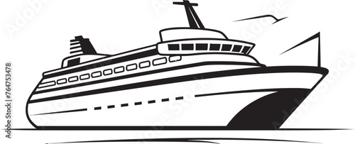 Crescendo Cruiser Musical Ship Icon with Serenade Melody Mariner Musician Artist Ship Graphic Reflecting Harmony
