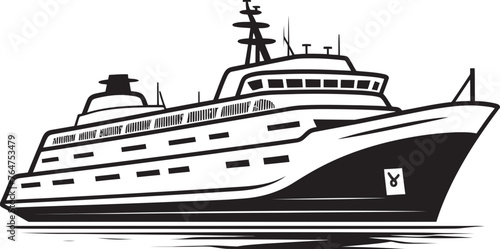 Serenade Sails Ship Emblematic Design for Musicians Crescendo Cruiser Musical Ship Icon with Serenade