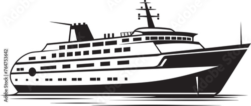 Serenade Seafarer Musician Artist Ship Vector Icon Crescendo Cruiser Ship Logo Design for Musical Artists
