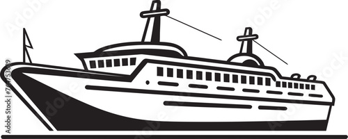 Rhythmic Rudder Ship Design Infused with Musical Elements Serenade Sloop Musician Ship Vector Graphics