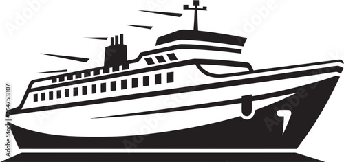 Tuneful Trajectory Vector Ship Emblem for Musicians Melodic Maritime Musician Artist Ship Logo Design