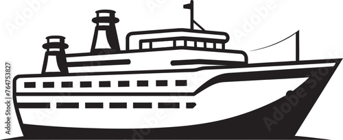 Harmony at Sea Vector Ship Emblem for Musicians Rhythmic Vessel Musical Artist Ship Iconography