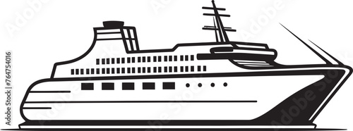Harmony Hull Vector Ship Icon with Musical Touch Rhythmic Reflections Ship Emblem for Musician Artists