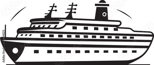 Harmonic Horizons Ship Vector Graphics for Musicians Symphonic Sailing Musical Artist Ship Emblematic Design