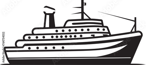 Rhythmic Reflections Ship Emblem for Musician Artists Serenade Seafaring Musical Ship Design and Logo