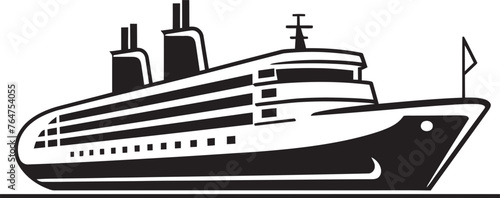 Crescendo Cruiser Vector Ship Emblem for Musicians Tuneful Traveler Ship Logo Embodied with Musicians Touch
