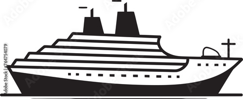 Harmonic Horizons Ship Vector Logo for Musicians Symphonic Seafaring Musician Artist Ship Design